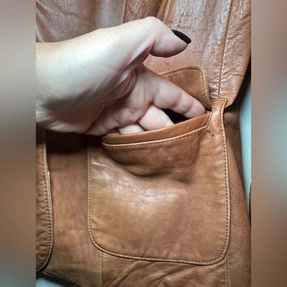 Vintage‎ 60s 70s Berman's Leather Jacket DISTRESSED Brown 10 (fits like a 6). - Picture 6 of 10